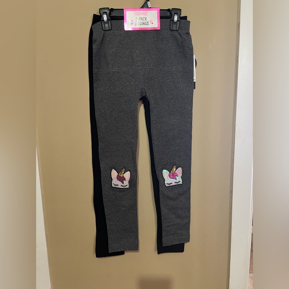 Unicorn Patch Gray Kids Leggings